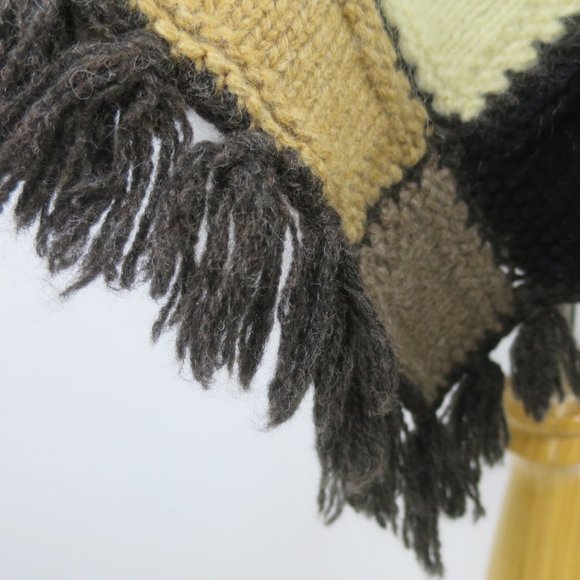 Ralph Lauren Hand Knit Granny Square Patchwork Poncho - Picture 7 of 8